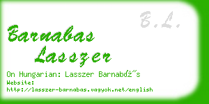 barnabas lasszer business card